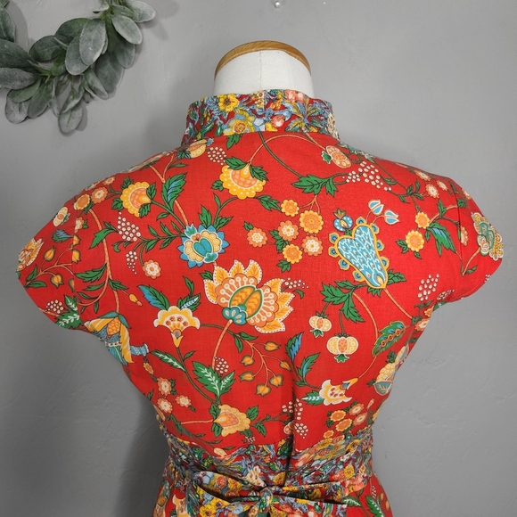 Vintage 70s Floral Union Made Fit & Flare Dress - Picture 9 of 12